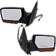 Driver and Passenger Side Mirror, Power Adjust, Heated, Power Folding, Chrome, In-housing Signal Light, With Memory, With Puddle Light, No Auto-Dim, With Blind Spot Detection in Glass