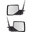 Driver and Passenger Side Non-Towing Mirrors, Power, Manual Folding, Heated, With 1 Chrome and 1 Textured Black Cap, No Signal Light, No Memory, With Puddle Light, No Auto-Dimming