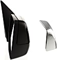 Driver and Passenger Side Non-Towing Mirrors, Power, Manual Folding, Heated, With 1 Chrome and 1 Textured Black Cap, No Signal Light, No Memory, With Puddle Light, No Auto-Dimming