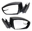 Sedan Driver and Passenger Side Mirror, Power Adjust, Non-Heated, Manual Folding, Textured Black, No Signal Light, No Memory, No Puddle Light, No Auto-Dim, With Blind Spot Glass