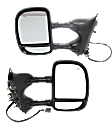 2000-2005 Ford Excursion - Driver and Passenger Side Towing Mirror, Power Adjust, Heated, Manual Folding, Textured Black, No Signal Light, Without Memory Recall, No Puddle Light, No Auto-Dimming, No Blind Spot Feature