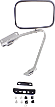 Driver and Passenger Side Mirror, Manual Adjust, Non-Heated, Manual Folding, Polished, No Signal Light, Without Memory Recall, No Puddle Light, No Auto-Dimming, No Blind Spot Feature