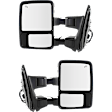 2012 Ford F-250 Super Duty XLT - Driver and Passenger Side Towing Mirror, with Marker Light (without Memory), Power Adjust, Heated, Textured Black, Manual Folding, In-housing Signal Light, With Blind Spot Glass, Without Memory Recall, No Puddle Light, No Auto-Dimmin