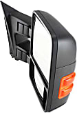 2012 Ford F-250 Super Duty XLT - Driver and Passenger Side Towing Mirror, with Marker Light (without Memory), Power Adjust, Heated, Textured Black, Manual Folding, In-housing Signal Light, With Blind Spot Glass, Without Memory Recall, No Puddle Light, No Auto-Dimmin