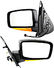 Driver and Passenger Side Mirror, Power Adjust, Heated, Manual Folding, Textured Black, In-housing Signal Light, No Memory, With Puddle Light, No Auto-Dimming, No Blind Spot Feature
