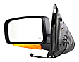 Driver and Passenger Side Mirror, Power Adjust, Heated, Manual Folding, Textured Black, In-housing Signal Light, No Memory, With Puddle Light, No Auto-Dimming, No Blind Spot Feature
