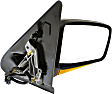 Driver and Passenger Side Mirror, Power Adjust, Heated, Manual Folding, Textured Black, In-housing Signal Light, No Memory, With Puddle Light, No Auto-Dimming, No Blind Spot Feature