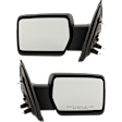 2010 Ford F-150 Platinum - Driver and Passenger Side Mirror, Manual Adjust, Non-Heated, Textured Black, Manual Folding, No Signal Light, No Blind Spot Feature, Without Memory Recall, No Puddle Light, No Auto-Dimming