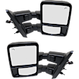 Driver and Passenger Side Towing Mirror, Power Adjust, Heated, Power Folding, Textured Black, In-housing Signal Light, With Memory, No Puddle Light, No Auto-Dim, No Blind Spot Feature