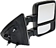 Driver and Passenger Side Towing Mirror, Power Adjust, Heated, Power Folding, Textured Black, In-housing Signal Light, With Memory, No Puddle Light, No Auto-Dim, No Blind Spot Feature