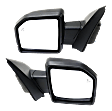 Driver and Passenger Side Mirror, Power Adjust, Heated, Manual Folding, Textured Black, In-housing Signal Light, No Memory, With Puddle Light, No Auto-Dim, With Blind Spot Detection in Glass