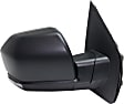 Driver and Passenger Side Mirror, Power Adjust, Heated, Manual Folding, Textured Black, In-housing Signal Light, No Memory, With Puddle Light, No Auto-Dim, With Blind Spot Detection in Glass