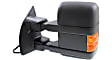 Driver and Passenger Side Towing Mirror, Power Adjust, Heated, Manual Folding, Textured Black, In-housing Signal Light, With Memory, No Puddle Light, No Auto-Dim, With Blind Spot Glass