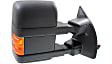 Driver and Passenger Side Towing Mirror, Power Adjust, Heated, Manual Folding, Textured Black, In-housing Signal Light, With Memory, No Puddle Light, No Auto-Dim, With Blind Spot Glass