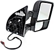 Driver and Passenger Side Towing Mirror, Power Adjust, Heated, Manual Folding, Textured Black, In-housing Signal Light, With Memory, No Puddle Light, No Auto-Dim, With Blind Spot Glass