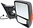 Driver and Passenger Side Towing Mirror, Power Adjust, Heated, Manual Folding, Textured Black, In-housing Signal Light, With Memory, No Puddle Light, No Auto-Dim, With Blind Spot Glass