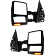 2004-2014 Ford F-150 - Driver and Passenger Side Towing Mirror, Power Adjust, Heated, Manual Folding, Chrome, In-housing Signal Light, With Memory, With Puddle Light, No Auto-Dim, With Blind Spot Glass