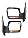 2011 Ford Expedition - Driver and Passenger Side Mirror, Power Adjust, Heated, Textured Black, Non-Folding, In-housing Signal Light, No Blind Spot Feature, With Memory, With Puddle Light, No Auto-Dimming