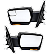 2014 Ford F-150 - Driver and Passenger Side Mirror, Power Adjust, Heated, Textured Black, Manual Folding, In-glass and In-housing Signal Light, Driver Side - With Blind Spot Corner Glass; Passenger Side - No Blind Spot Feature, No Memory, No Puddle Light