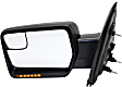 2014 Ford F-150 - Driver and Passenger Side Mirror, Power Adjust, Heated, Textured Black, Manual Folding, In-glass and In-housing Signal Light, Driver Side - With Blind Spot Corner Glass; Passenger Side - No Blind Spot Feature, No Memory, No Puddle Light