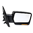 2014 Ford F-150 - Driver and Passenger Side Mirror, Power Adjust, Heated, Textured Black, Manual Folding, In-glass and In-housing Signal Light, Driver Side - With Blind Spot Corner Glass; Passenger Side - No Blind Spot Feature, No Memory, No Puddle Light
