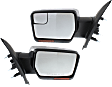 Driver and Passenger Side Mirrors, Power Adjust, Heated, Manual Folding, Chrome, Standard Type, No Built-In Blind Spot Glass(RH), with Built-In Blind Spot Glass(LH), with Reflector