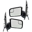 Driver and Passenger Side Mirror, Power Adjust, Non-Heated, Manual Folding, Textured Black, No Signal Light, No Memory, No Puddle Light, No Auto-Dim, With Blind Spot Glass
