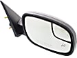 Driver and Passenger Side Mirror, Power Adjust, Heated, Manual Folding, Textured Black, No Signal Light, No Memory, With Puddle Light, No Auto-Dimming, With Blind Spot Glass