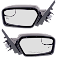 2011 Ford Fusion - Driver and Passenger Side Mirror, Power Adjust, Heated, Textured Black, Non-Folding, No Signal Light, With Blind Spot Glass, No Memory, With Puddle Light, No Auto-Dimming