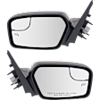 2012 Ford Fusion SE - Driver and Passenger Side Mirror, Power Adjust, Heated, Paintable, Non-Folding, No Signal Light, With Blind Spot Glass, No Memory, With Puddle Light, No Auto-Dimming