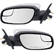Driver and Passenger Side Mirror, Power Adjust, Heated, Manual Folding, Chrome, No Signal Light, With Memory, With Puddle Light, No Auto-Dim, With Blind Spot Glass
