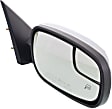 Driver and Passenger Side Mirror, Power Adjust, Heated, Manual Folding, Chrome, No Signal Light, With Memory, With Puddle Light, No Auto-Dim, With Blind Spot Glass