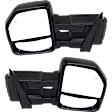 Driver and Passenger Side Towing Mirror, Power Adjust, Heated, Manual Folding, Textured Black, In-housing Signal Light, No Memory, With Puddle Light, No Auto-Dim, No Blind Spot Feature