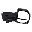 Driver and Passenger Side Towing Mirror, Power Adjust, Heated, Manual Folding, Textured Black, In-housing Signal Light, No Memory, With Puddle Light, No Auto-Dim, No Blind Spot Feature
