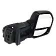 Driver and Passenger Side Towing Mirror, Power Adjust, Heated, Manual Folding, Textured Black, In-housing Signal Light, No Memory, With Puddle Light, No Auto-Dim, No Blind Spot Feature