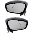 2011-2019 Ford Fiesta - Driver and Passenger Side Mirrors, Power, Manual Folding, Non-Heated, Paintable, No Signal Light, No Memory, No Puddle Light, No Auto-Dimming, With Blind Spot Glass