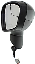 2011-2019 Ford Fiesta - Driver and Passenger Side Mirrors, Power, Manual Folding, Non-Heated, Paintable, No Signal Light, No Memory, No Puddle Light, No Auto-Dimming, With Blind Spot Glass