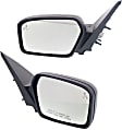 2010-2012 Ford Fusion - Driver and Passenger Side Non-Towing Mirrors, Power, Non-Folding, Heated, With 1 Paintable and 1 Textured Black Cap, No Signal Light, No Memory, With Puddle Light, No Auto-Dimming