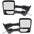 Driver and Passenger Side Towing Mirror, Power Adjust, Heated, Power Folding, With 1 Chrome and 1 Paintable Cap, In-housing Signal Light, No Memory, No Puddle Light, No Auto-Dim