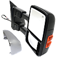 Driver and Passenger Side Towing Mirror, Power Adjust, Heated, Power Folding, With 1 Chrome and 1 Paintable Cap, In-housing Signal Light, With Memory, No Puddle Light, No Auto-Dimming