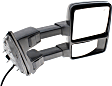 Driver and Passenger Side Towing Mirror, Power Adjust, Heated, Power Folding, With 1 Chrome and 1 Paintable Cap, In-housing Signal Light, With Memory, No Puddle Light, No Auto-Dimming