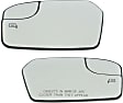 Driver and Passenger Side Mirror Glass, Heated, With Blind Spot Glass, With backing plate; With built-in blind spot glass, For Models No Blind Spot Information System, Includes (2) Mirror Glasses