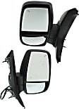 2015 Ford Transit-350 - Driver and Passenger Side Mirror,  For Models With Low Roof, Power Adjust, Heated, Textured Black, Manual Folding, In-housing Signal Light, No Blind Spot Feature, Without Memory Recall, No Puddle Light, No Auto-Dimming, Standard Pas