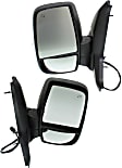 2016 Ford Transit-350 XLT - Driver and Passenger Side Mirror, For Models With Medium or High Roof, Power Adjust, Heated, Textured Black, Manual Folding, In-housing Signal Light, No Blind Spot Feature, No Memory, No Puddle Light, No Auto-Dimming