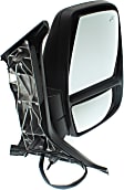 2016 Ford Transit-350 XLT - Driver and Passenger Side Mirror, For Models With Medium or High Roof, Power Adjust, Heated, Textured Black, Manual Folding, In-housing Signal Light, No Blind Spot Feature, No Memory, No Puddle Light, No Auto-Dimming