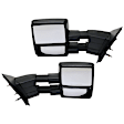 Driver and Passenger Side Towing Mirror, Power Adjust, Heated, Manual Folding, Paintable, In-housing Signal Light, No Memory, With Puddle Light, No Auto-Dim, No Blind Spot Feature