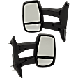 2015-2019 Ford Transit-250 - Driver and Passenger Side Towing Mirror, Manual Adjust, Non-Heated, Manual Folding, Textured Black, No Signal Light, No Memory, No Puddle Light, No Auto-Dimming, No Blind Spot Feature