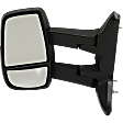 Driver and Passenger Side Towing Mirror, Manual Adjust, Heated, Manual Folding, Textured Black, No Signal Light, No Memory, No Puddle Light, No Auto-Dim, No Blind Spot Feature