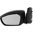 Driver and Passenger Side Mirror, Power Adjust, Heated, Manual Folding, Textured Black, No Signal Light, No Memory, No Puddle Light, No Auto-Dim, With Blind Spot Detection in Glass
