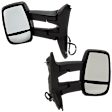 2015-2017 Ford Transit-350 - Driver and Passenger Side Towing Mirror, Power Adjust, Non-Heated, Manual Folding, Textured Black, No Signal Light, Without Memory Recall, No Puddle Light, No Auto-Dimming, No Blind Spot Feature